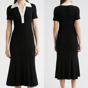 Julia Jordan Tennis Polo Dress Black White XL